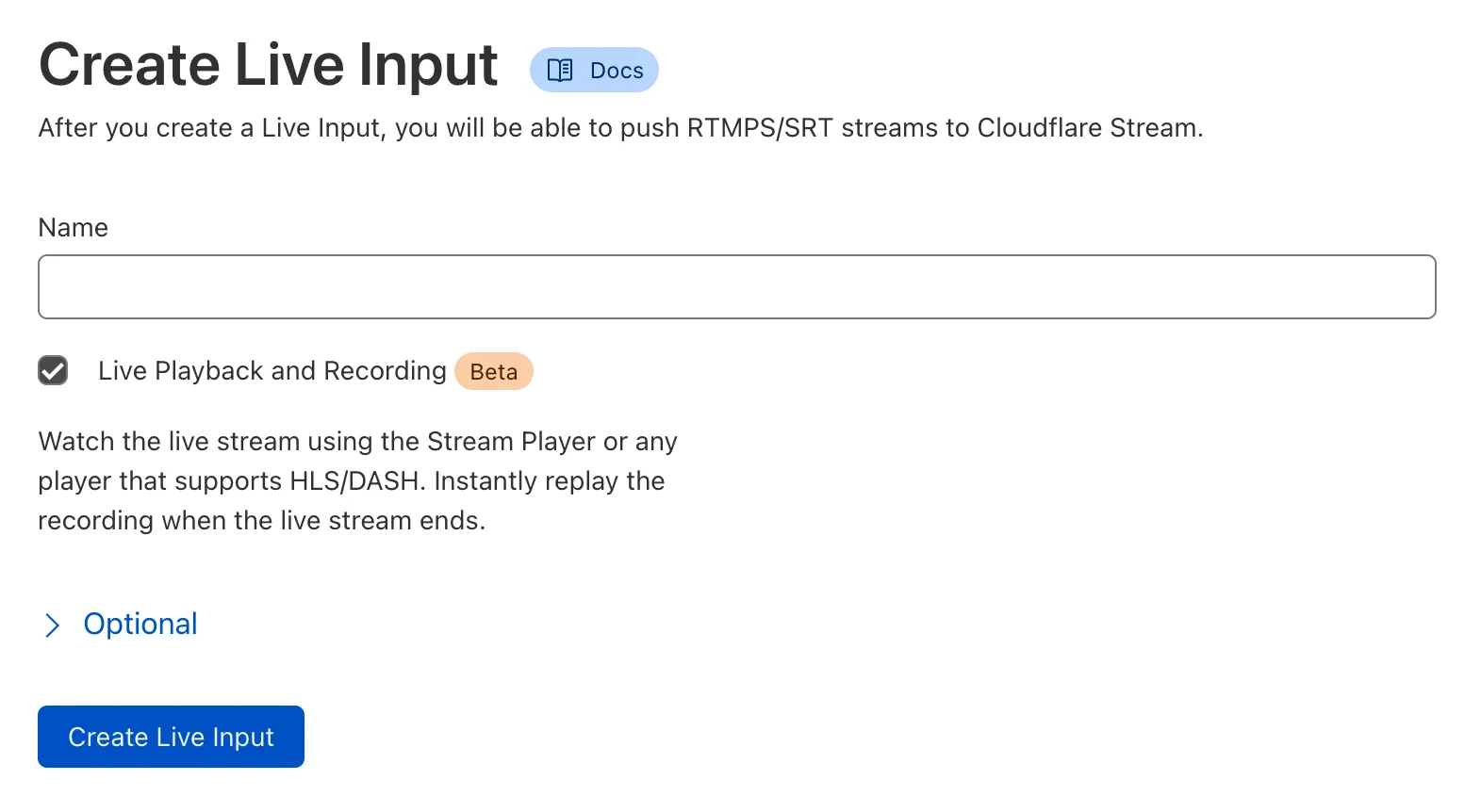 Create live input field from dashboard